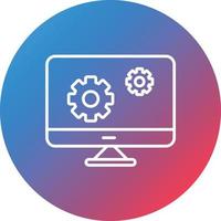 Cad Engineering Line Gradient Circle Background Icon vector