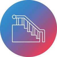 Stairs Line Gradient Circle Background Icon vector