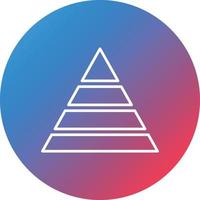 Pyramid Line Gradient Circle Background Icon vector