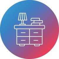 Bedside Table Line Gradient Circle Background Icon vector