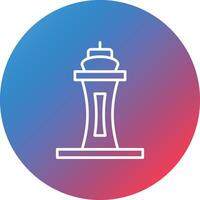 Space Needle Line Gradient Circle Background Icon vector
