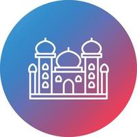 Taj Mahal Line Gradient Circle Background Icon vector