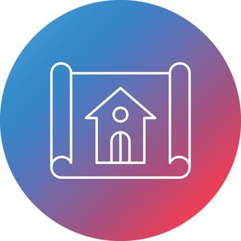 Blueprint Line Gradient Circle Background Icon vector