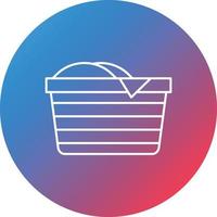 Laundry Basket Line Gradient Circle Background Icon vector