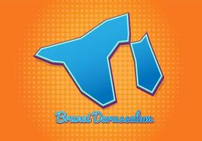 Retro map of brunei Darussalam with halftone background. Cartoon map icon in comic book and pop art style. Cartography business concept. Great for kids design,educational game,magnet or poster design. vector