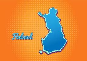 Retro map of finland with halftone background. Cartoon map icon in comic book and pop art style. Cartography business concept. Great for kids design,educational game,magnet or poster design. vector