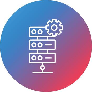 Industry Server Line Gradient Circle Background Icon vector