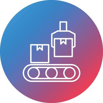 Robotic Arm Line Gradient Circle Background Icon vector