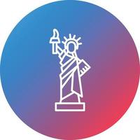 Statue of Liberty Line Gradient Circle Background Icon vector