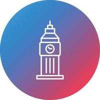 Big Ben Line Gradient Circle Background Icon vector
