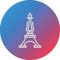 Eiffel Tower Line Gradient Circle Background Icon vector