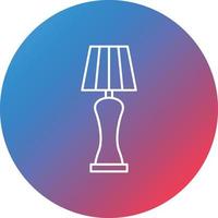 Floor Lamp Line Gradient Circle Background Icon vector