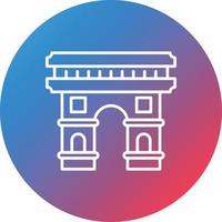 Arc De Triomphe Line Gradient Circle Background Icon vector