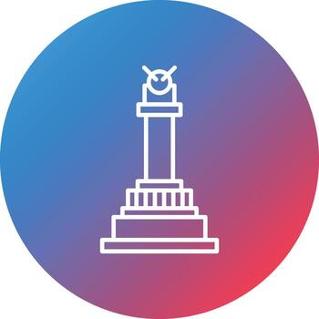 Victory Column Line Gradient Circle Background Icon vector