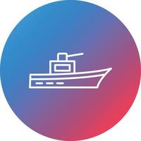 Army Ship Line Gradient Circle Background Icon vector