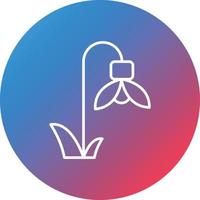 Snowdrop Line Gradient Circle Background Icon vector