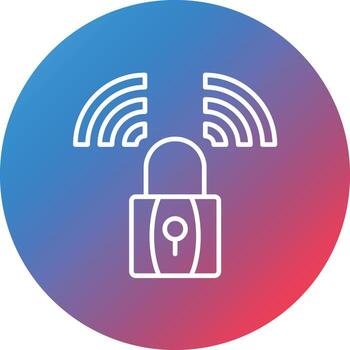Smart Lock Line Gradient Circle Background Icon vector
