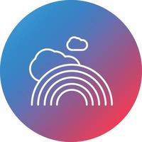 Rainbow Line Gradient Circle Background Icon vector