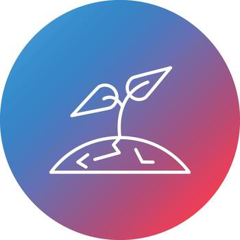 icono de fondo de círculo de degradado de línea de brote vector