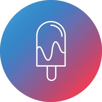 Icecream Line Gradient Circle Background Icon vector