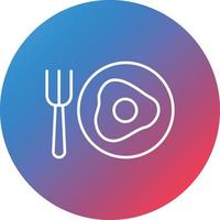 Breakfast Line Gradient Circle Background Icon vector