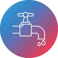 Water Tap Line Gradient Circle Background Icon vector