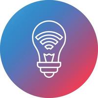 Smart Bulb Line Gradient Circle Background Icon vector