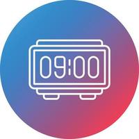 Digital Clock Line Gradient Circle Background Icon vector