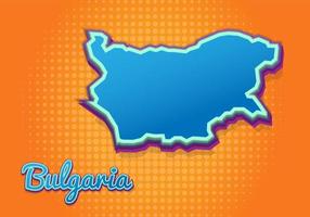 Retro map of bulgaria with halftone background. Cartoon map icon in comic book and pop art style. Cartography business concept. Great for kids design,educational game,magnet or poster design. vector