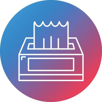 Tissue Box Line Gradient Circle Background Icon vector