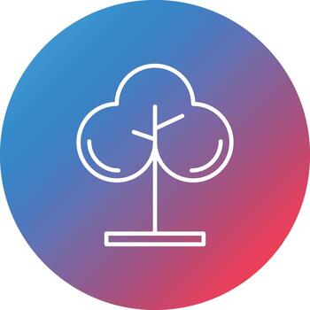 icono de fondo de círculo degradado de línea de árbol vector