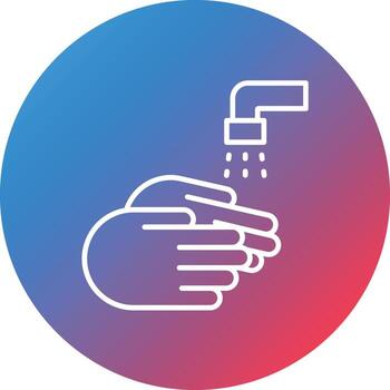 Washing Hands Line Gradient Circle Background Icon vector