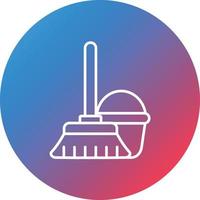 Mop Line Gradient Circle Background Icon vector