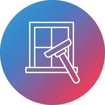 Cleaning Window Line Gradient Circle Background Icon vector