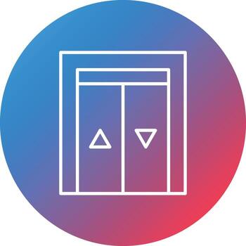 Elevator Line Gradient Circle Background Icon vector