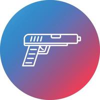 policía pistola línea gradiente círculo fondo icono vector