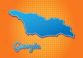 Retro map of georgia with halftone background. Cartoon map icon in comic book and pop art style. Cartography business concept. Great for kids design,educational game,magnet or poster design. vector