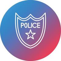 icono de fondo de círculo degradado de línea de placa de policía vector