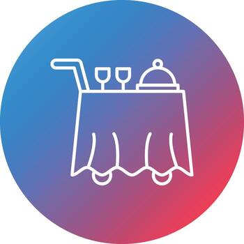 Room Service Line Gradient Circle Background Icon vector