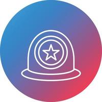 Police Helmet Line Gradient Circle Background Icon vector