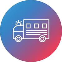 Police Van Line Gradient Circle Background Icon vector