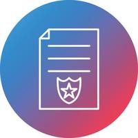 Police Certificate Line Gradient Circle Background Icon vector