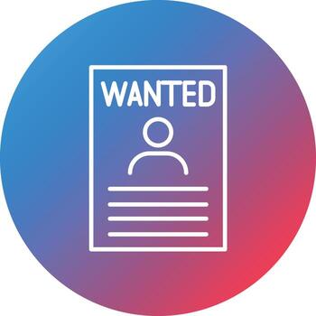 Wanted Line Gradient Circle Background Icon vector