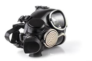 black gas mask isolatade on white background photo