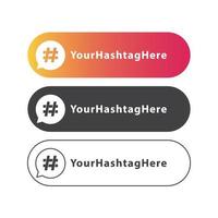 Hashtag label, message bubbles with place for your text. Vector logo icon