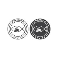 Premium caviar label. Vector logo icon template
