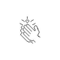 Clapping hand, Applause. Pixel art line icon vector