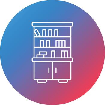 icono de fondo de círculo degradado de línea de caja de libro vector