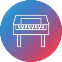 Wooden Piano Line Gradient Circle Background Icon vector