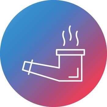 Smoking Pipe Line Gradient Circle Background Icon vector